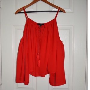 Small Cold Shoulder Red Blouse. Worn Once.
